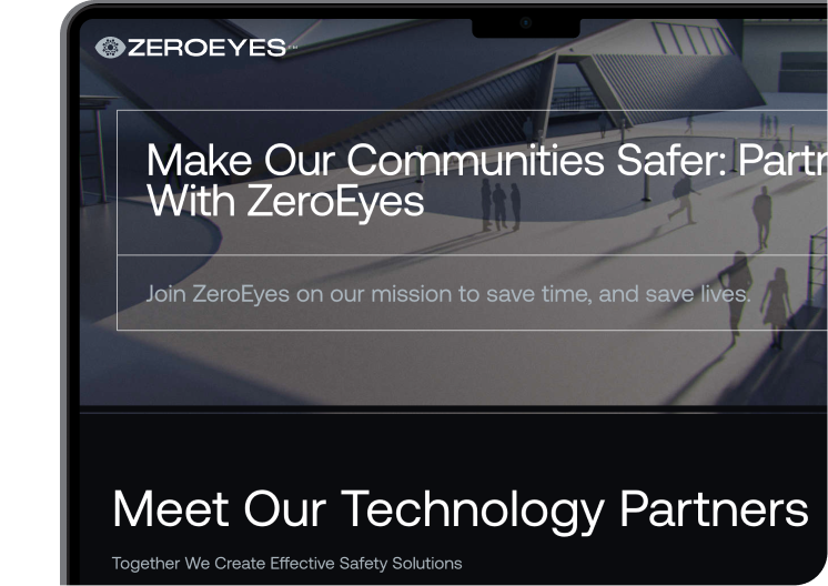 Mockup of partnership website page