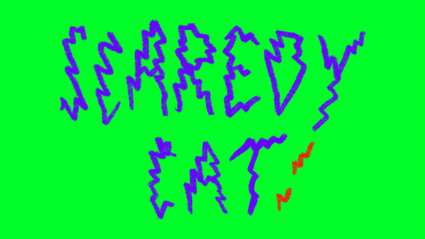 Scaredy Cat titlecard in blaring green